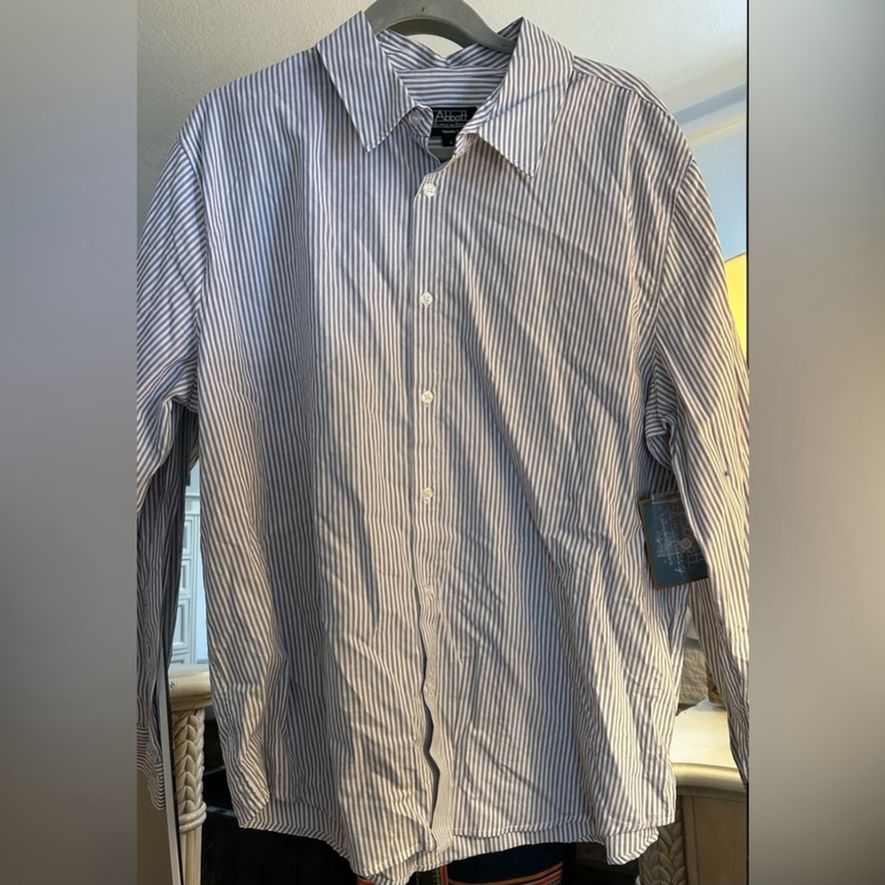 NEW 100% Cotton Mens Pin Striped Button Down Shirt M $54